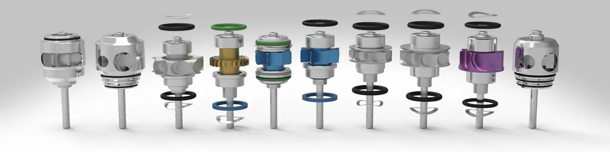 Full Selection of Turbines and Cartridges Compatible with All Major High-Speed Handpieces